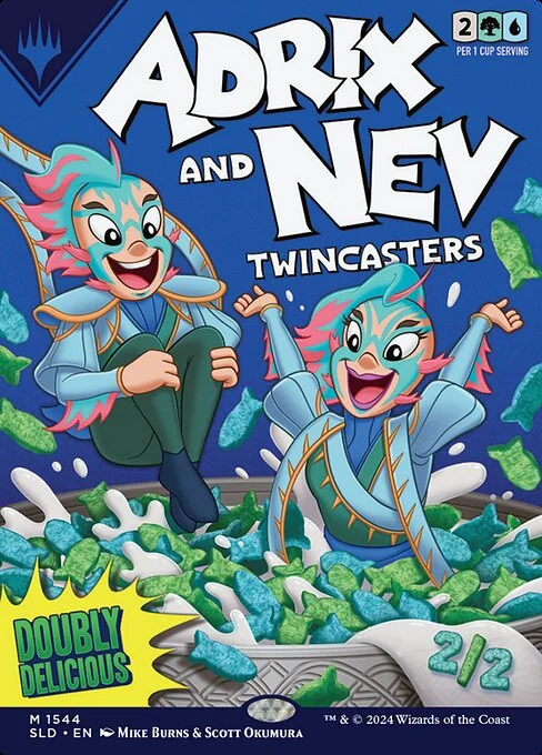 Adrix and Nev, Twincasters // Adrix and Nev, Twincasters, carta Magic di tipo  illustrata da Mike Burns & Scott Okumura