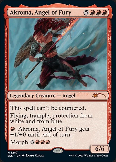 Akroma, Angel of Fury, carta Magic di tipo Legendary Creature — Angel illustrata da Randy Vargas