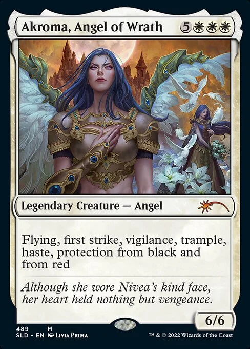 Akroma, Angel of Wrath, carta Magic di tipo Legendary Creature — Angel illustrata da Livia Prima