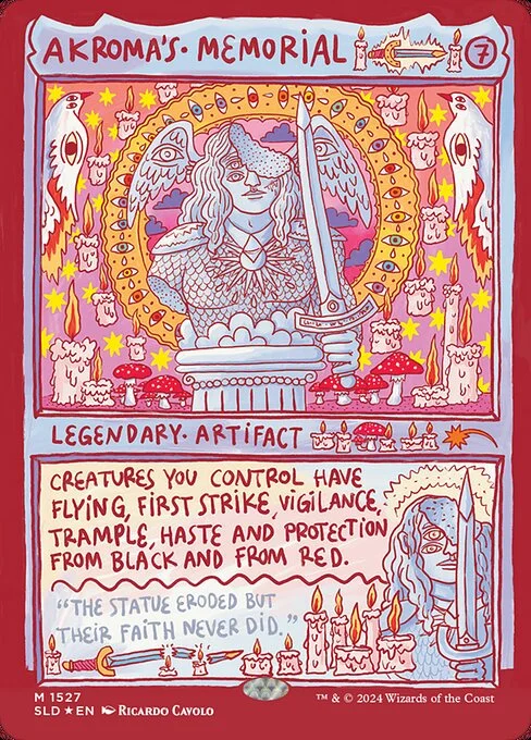 Akroma's Memorial, carta Magic di tipo Legendary Artifact illustrata da Ricardo Cavolo