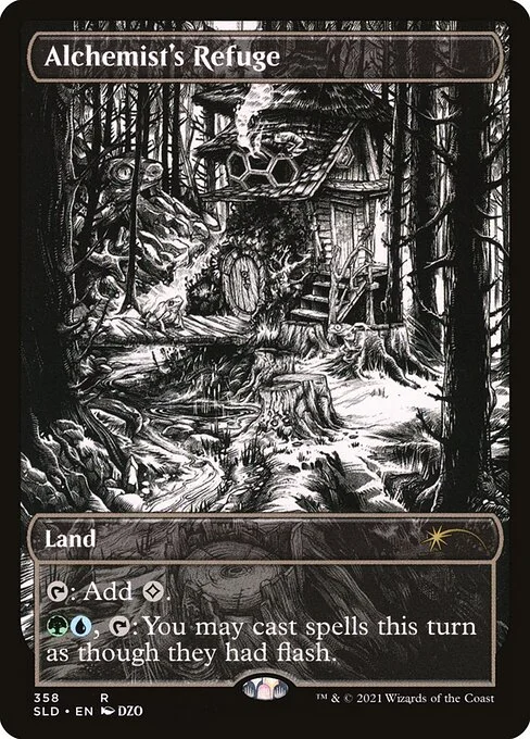 Alchemist's Refuge, carta Magic di tipo Land illustrata da DZO