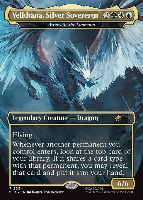 Amareth, the Lustrous, carta Magic di tipo Legendary Creature — Dragon illustrata da Daniel Romanovsky