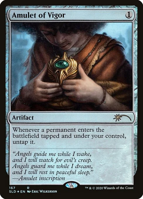 Amulet of Vigor, carta Magic di tipo Artifact illustrata da Eric Wilkerson