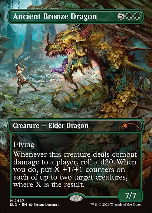 Ancient Bronze Dragon, carta Magic di tipo Creature — Elder Dragon illustrata da Simon Dominic