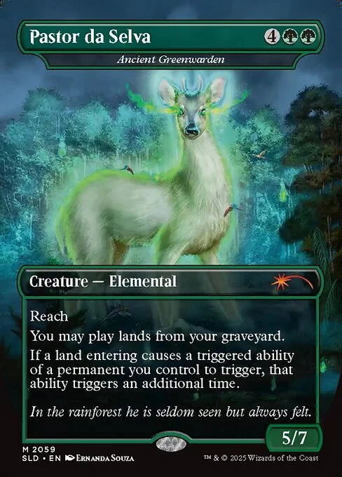 Ancient Greenwarden, carta Magic di tipo Creature — Elemental illustrata da Ernanda Souza