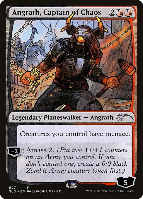 Angrath, Captain of Chaos, carta Magic di tipo Legendary Planeswalker — Angrath illustrata da Slawomir Maniak