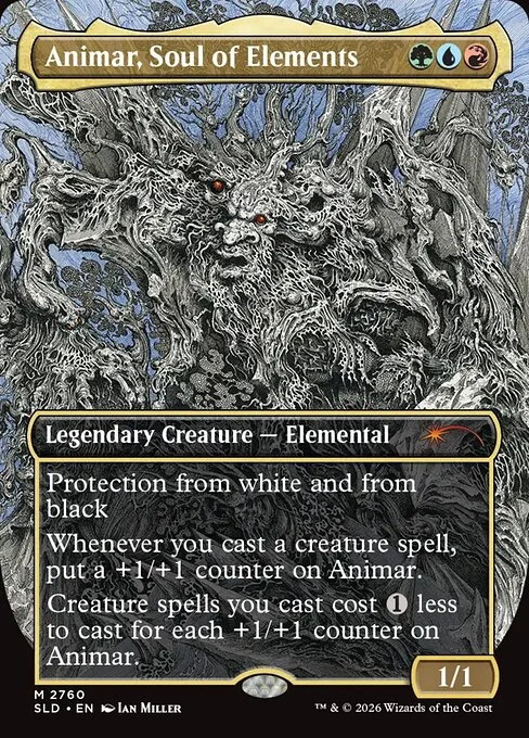 Animar, Soul of Elements, carta Magic di tipo Legendary Creature — Elemental illustrata da Ian Miller