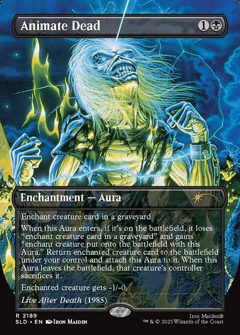 Animate Dead, carta Magic di tipo Enchantment — Aura illustrata da Iron Maiden