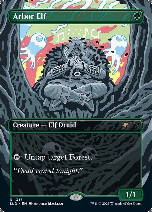 Arbor Elf, carta Magic di tipo Creature — Elf Druid illustrata da Andrew MacLean