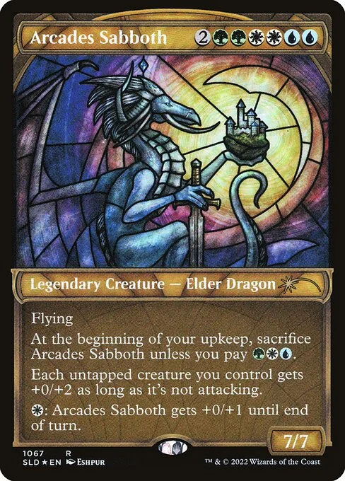 Arcades Sabboth, carta Magic di tipo Legendary Creature — Elder Dragon illustrata da Eshpur