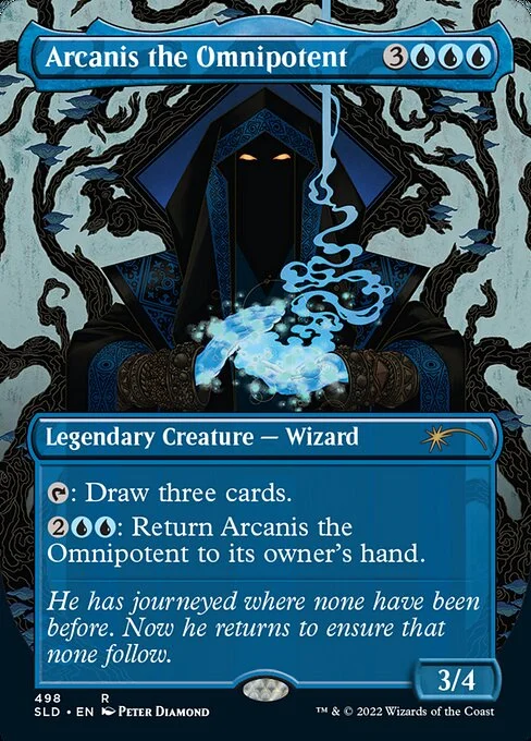 Arcanis the Omnipotent, carta Magic di tipo Legendary Creature — Wizard illustrata da Peter Diamond
