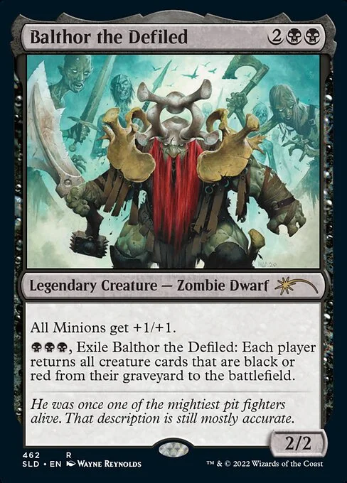 Balthor the Defiled, carta Magic di tipo Legendary Creature — Zombie Dwarf illustrata da Wayne Reynolds