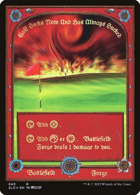 Battlefield Forge, carta Magic di tipo Land illustrata da MSCHF