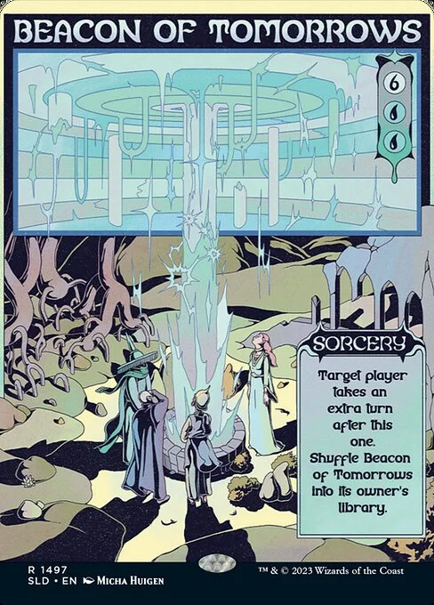 Beacon of Tomorrows, carta Magic di tipo Sorcery illustrata da Micha Huigen