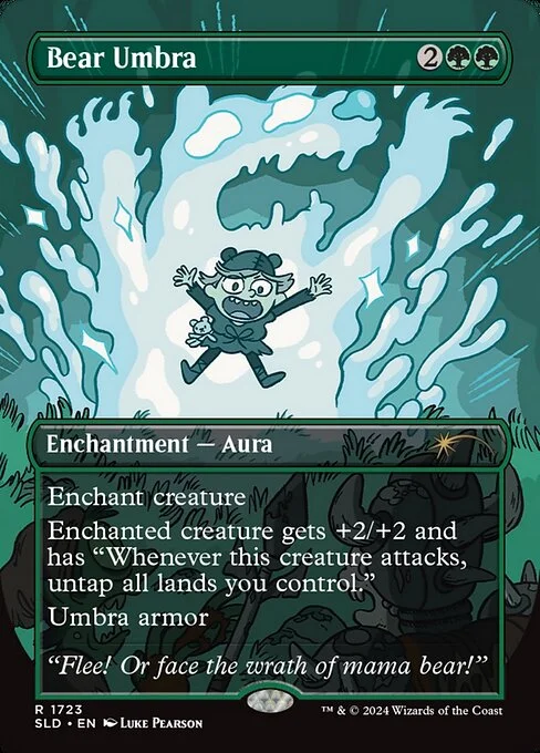 Bear Umbra, carta Magic di tipo Enchantment — Aura illustrata da Luke Pearson