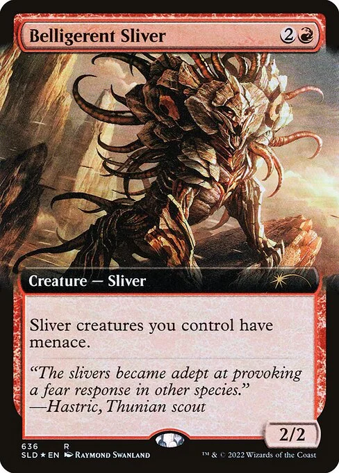 Belligerent Sliver, carta Magic di tipo Creature — Sliver illustrata da Raymond Swanland