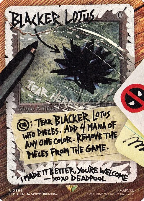 Blacker Lotus, carta Magic di tipo Artifact illustrata da Scott Okumura