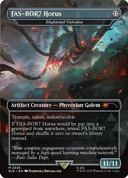Blightsteel Colossus, carta Magic di tipo Artifact Creature — Phyrexian Golem illustrata da Narendra Bintara Adi