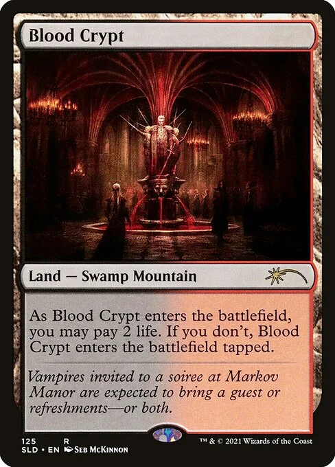 Blood Crypt, carta Magic di tipo Land — Swamp Mountain illustrata da Seb McKinnon