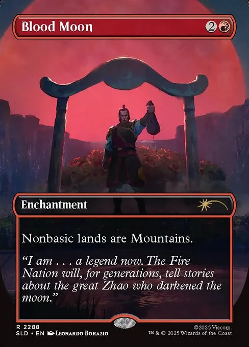 Blood Moon, carta Magic di tipo Enchantment illustrata da Leonardo Borazio