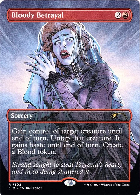 Bloody Betrayal, carta Magic di tipo Sorcery illustrata da Cabrol