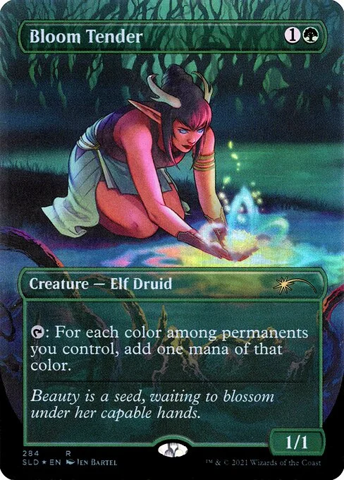 Bloom Tender, carta Magic di tipo Creature — Elf Druid illustrata da Jen Bartel