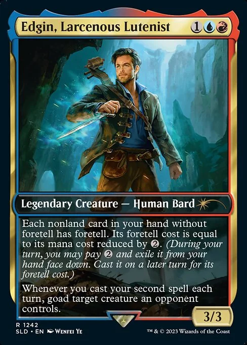 Bohn, Beguiling Balladeer, carta Magic di tipo Legendary Creature — Human Bard illustrata da Wenfei Ye