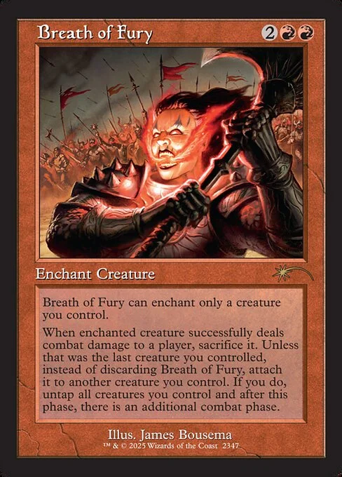 Breath of Fury, carta Magic di tipo Enchantment — Aura illustrata da James Bousema
