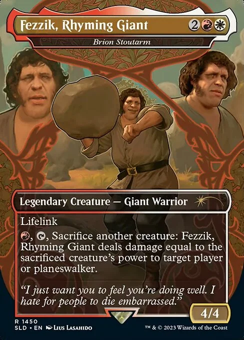 Brion Stoutarm, carta Magic di tipo Legendary Creature — Giant Warrior illustrata da Lius Lasahido