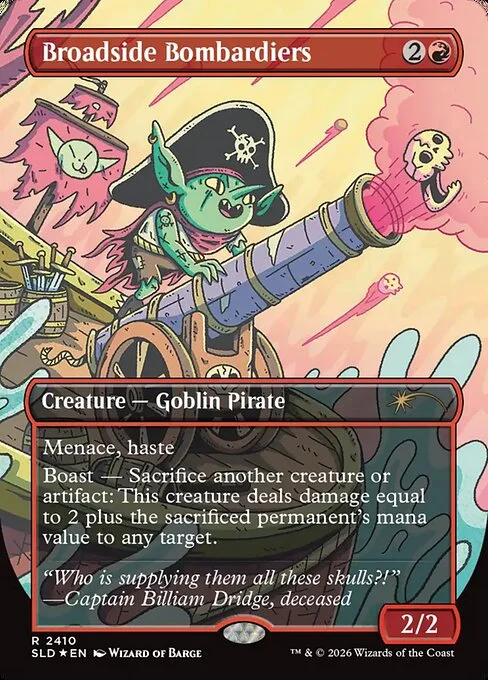 Broadside Bombardiers, carta Magic di tipo Creature — Goblin Pirate illustrata da Wizard of Barge