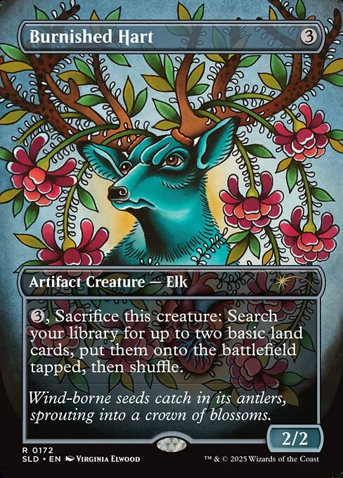 Burnished Hart, carta Magic di tipo Artifact Creature — Elk illustrata da Virginia Elwood