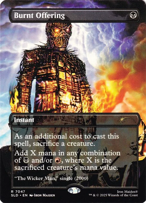 Burnt Offering, carta Magic di tipo Instant illustrata da Iron Maiden