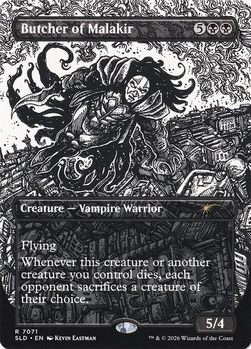 Butcher of Malakir, carta Magic di tipo Creature — Vampire Warrior illustrata da Kevin Eastman