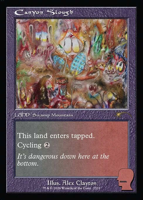 Canyon Slough, carta Magic di tipo Land — Swamp Mountain illustrata da Alex Clayton