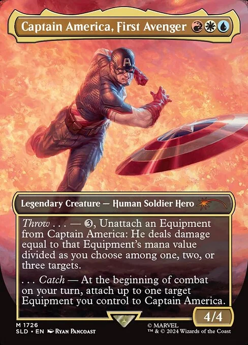 Captain America, First Avenger, carta Magic di tipo Legendary Creature — Human Soldier Hero illustrata da Ryan Pancoast