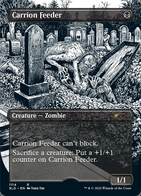 Carrion Feeder, carta Magic di tipo Creature — Zombie illustrata da Junji Ito