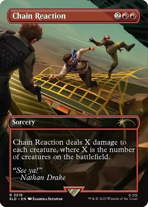Chain Reaction, carta Magic di tipo Sorcery illustrata da Fajareka Setiawan