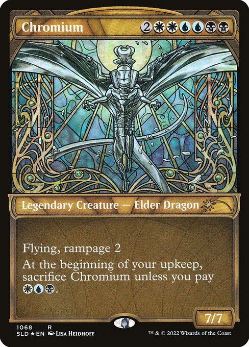 Chromium, carta Magic di tipo Legendary Creature — Elder Dragon illustrata da Lisa Heidhoff
