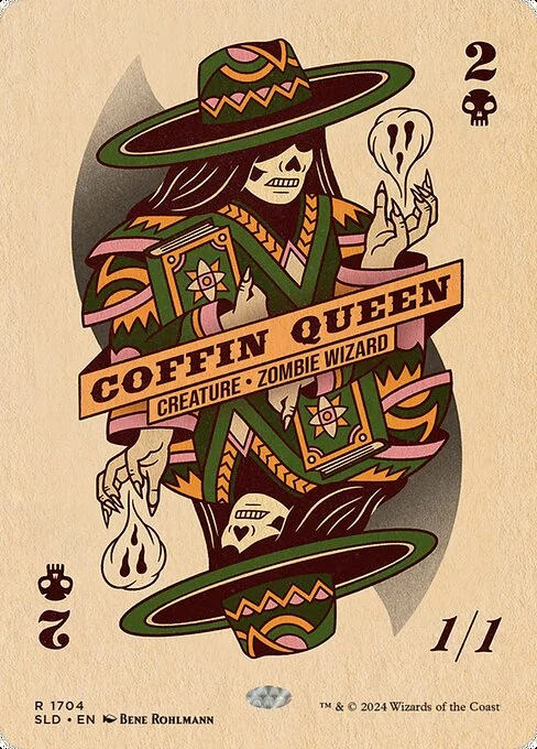 Coffin Queen, carta Magic di tipo Creature — Zombie Wizard illustrata da Bene Rohlmann