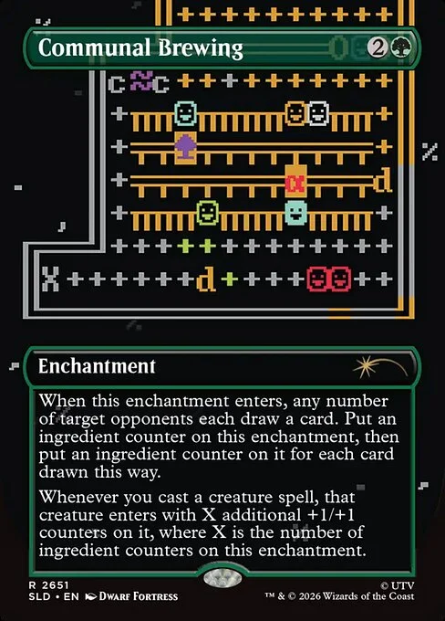 Communal Brewing, carta Magic di tipo Enchantment illustrata da Dwarf Fortress