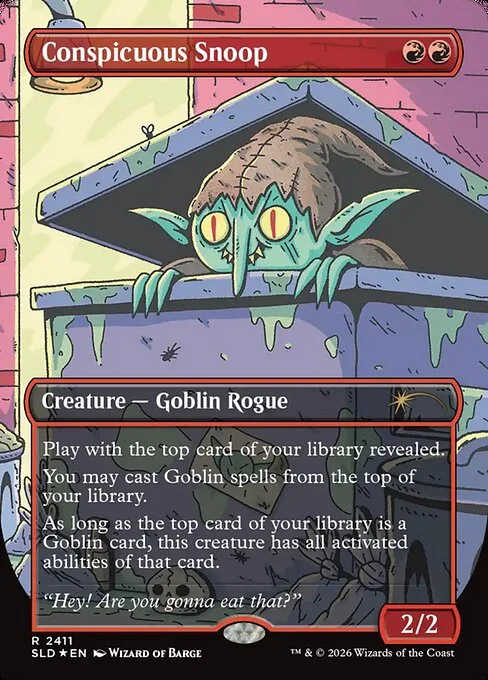 Conspicuous Snoop, carta Magic di tipo Creature — Goblin Rogue illustrata da Wizard of Barge