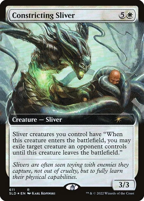 Constricting Sliver, carta Magic di tipo Creature — Sliver illustrata da Karl Kopinski