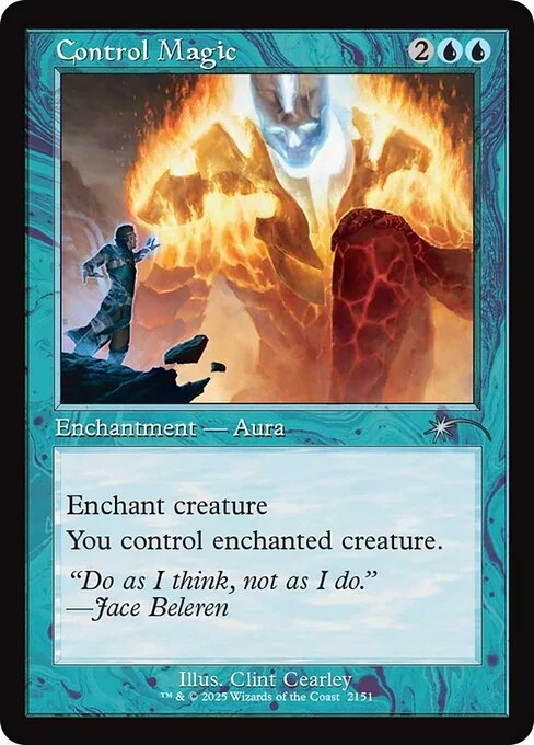Control Magic, carta Magic di tipo Enchantment — Aura illustrata da Clint Cearley