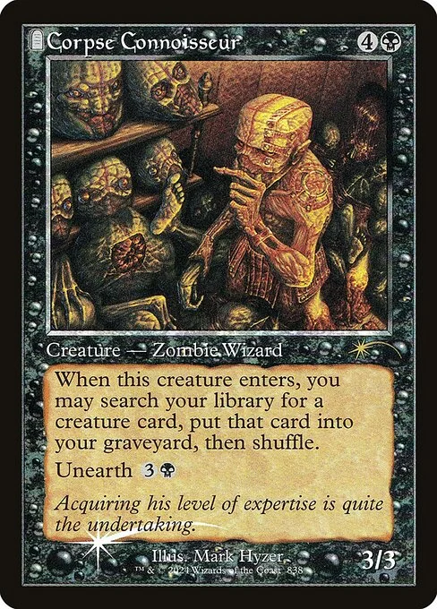Corpse Connoisseur, carta Magic di tipo Creature — Zombie Wizard illustrata da Mark Hyzer