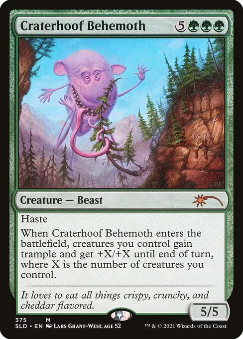 Craterhoof Behemoth, carta Magic di tipo Creature — Beast illustrata da Lars Grant-West, age 52