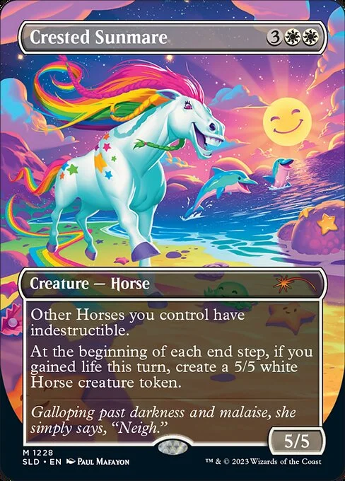 Crested Sunmare, carta Magic di tipo Creature — Horse illustrata da Paul Mafayon