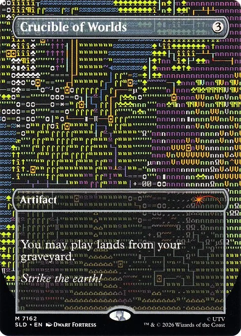 Crucible of Worlds, carta Magic di tipo Artifact illustrata da Dwarf Fortress
