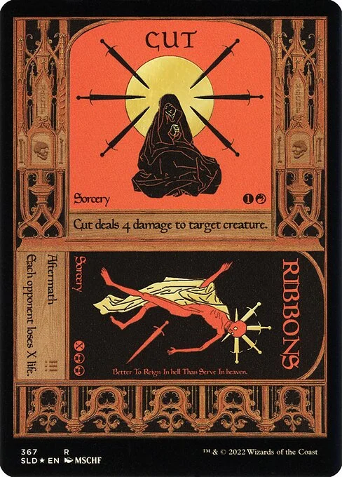 Cut // Ribbons, carta Magic di tipo Sorcery // Sorcery illustrata da MSCHF