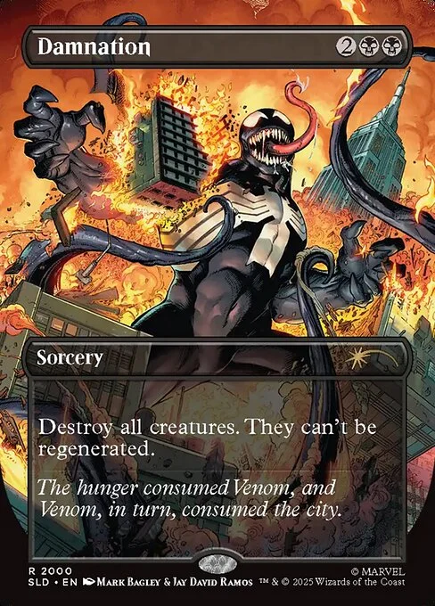 Damnation, carta Magic di tipo Sorcery illustrata da Mark Bagley & Jay David Ramos