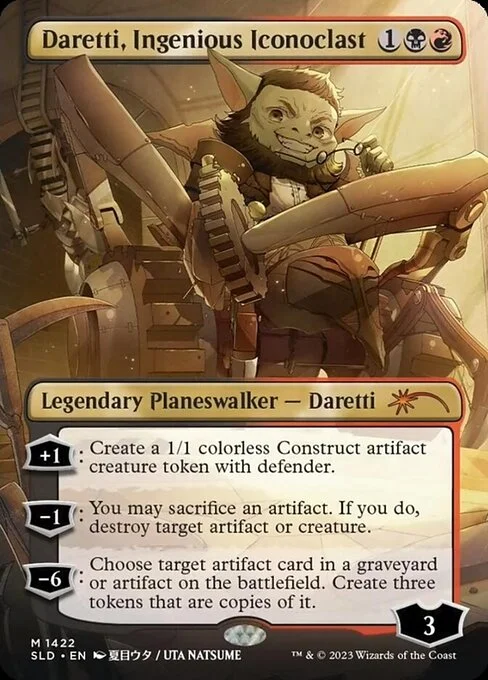 Daretti, Ingenious Iconoclast, carta Magic di tipo Legendary Planeswalker — Daretti illustrata da Uta Natsume